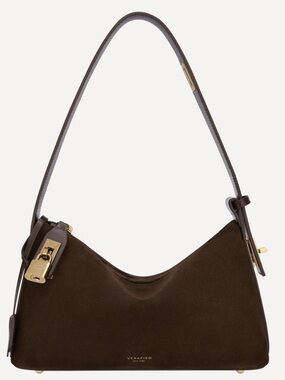 Verafied -Gold Espresso Suede Hobo